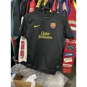 Size Youth L (12-14yo)- 2011-13 Barcelona Messi #10 Away Kid Black Soccer Jersey